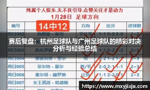 赛后复盘：杭州足球队与广州足球队的精彩对决分析与经验总结