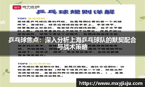 乒乓球焦点：深入分析上海乒乓球队的默契配合与战术策略