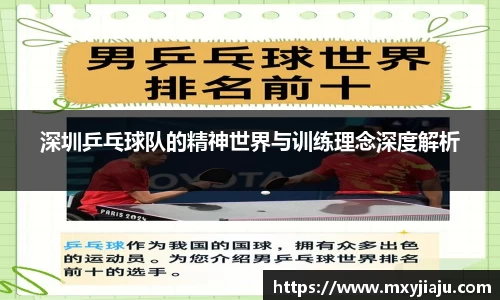 深圳乒乓球队的精神世界与训练理念深度解析