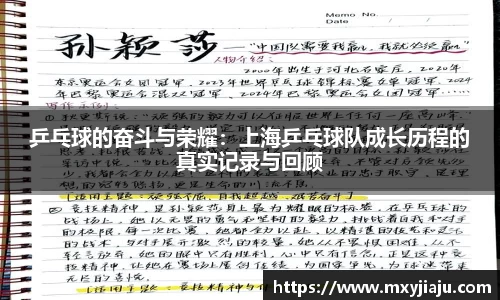乒乓球的奋斗与荣耀：上海乒乓球队成长历程的真实记录与回顾